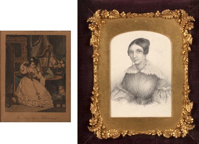 Lot 138 - American School pencil miniature portrait of a...