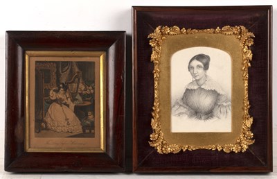 Lot 138 - American School pencil miniature portrait of a...