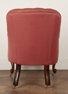 Lot 80 - Button upholstered armchair Victorian, on...