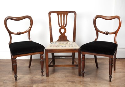 Lot 107 - Pair of rosewood side chairs 19th Century and...