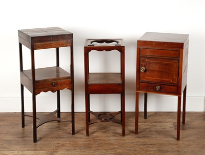 Lot 105 - Three mahogany washstands 19th Century, each...