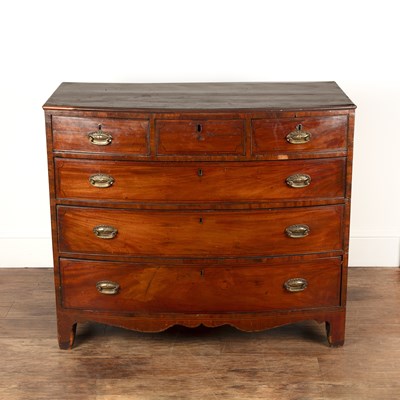 Lot 75 - Mahogany bow front chest of drawers 19th...