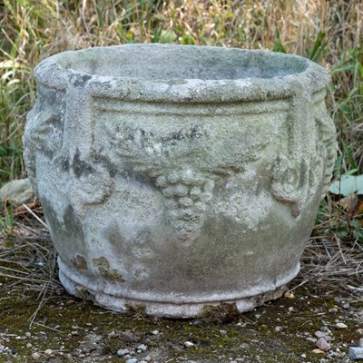 Lot 1349 - A group of three cast reconstituted stone garden planters