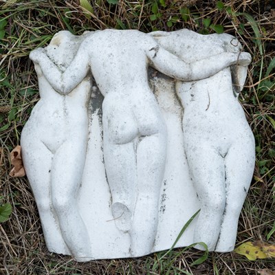 Lot 1430 - A wall plaque depicting the three graces