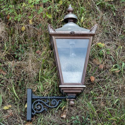 Lot 1377 - A cast aluminium lantern