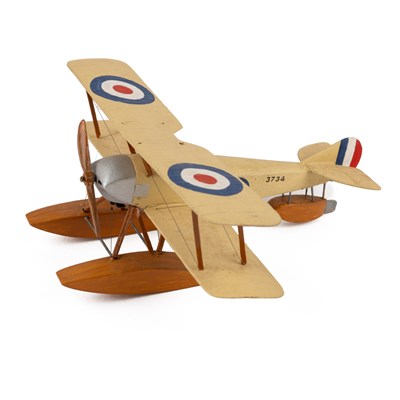 Lot A handmade wooden model of a Sopwith Tabloid Seaplane