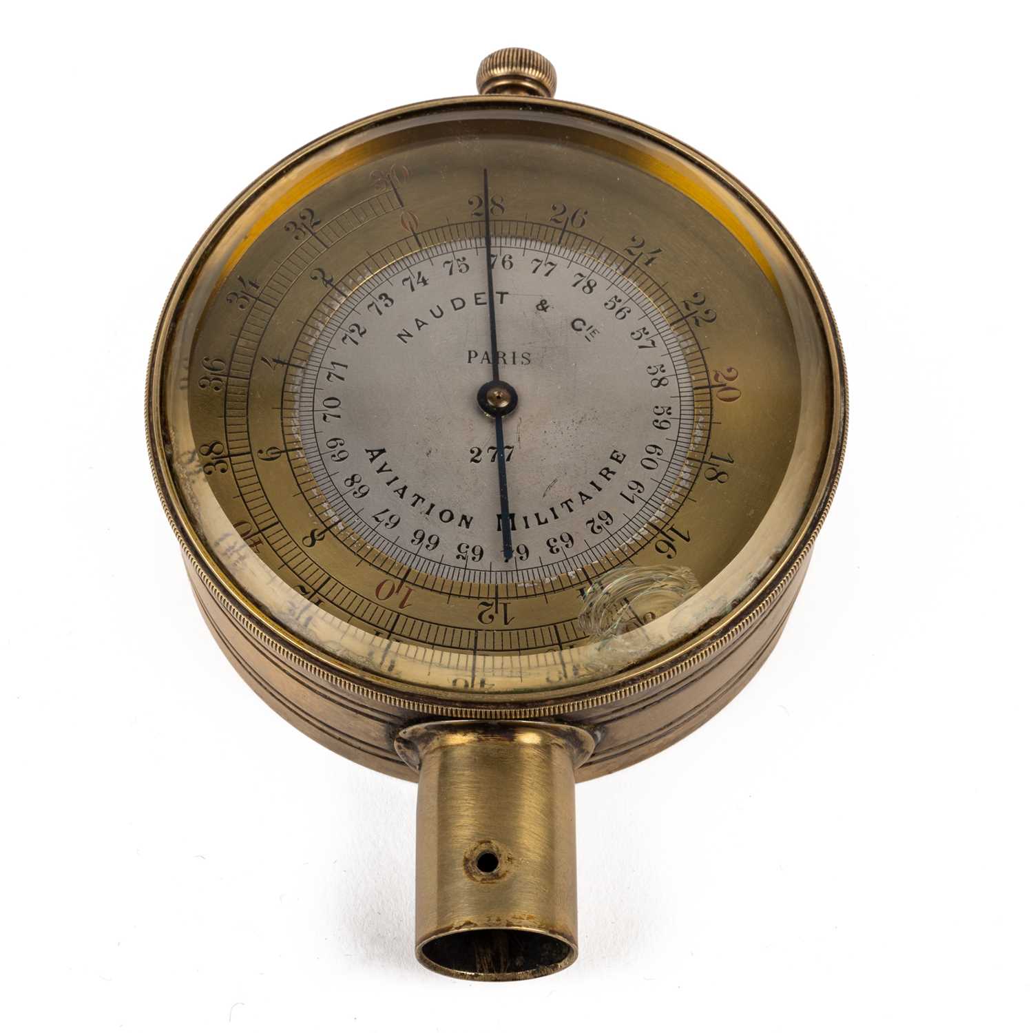 Lot 159 - A 1915 brass barometric altimeter