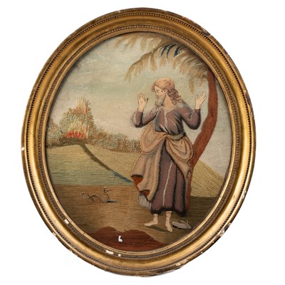 Lot 446 - A late Georgian scrap needlework picture