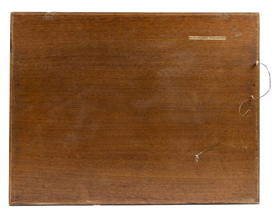 Lot 1090 - A marquetry panel of a Scottish landscape