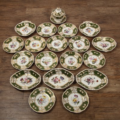 Lot 211 - Bloor Derby part dinner service decorated with...