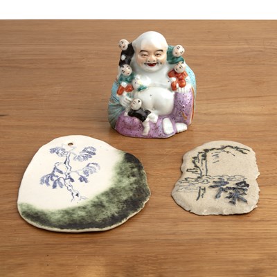 Lot 447 - Porcelain model Putai Chinese, 11cm high and...
