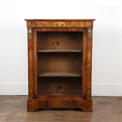 Lot 58 - Figured walnut pier cabinet Victorian, with...