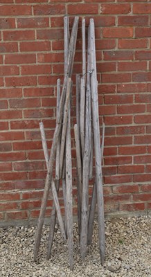 Lot 1428 - A pair of rustic tripod plant supports
