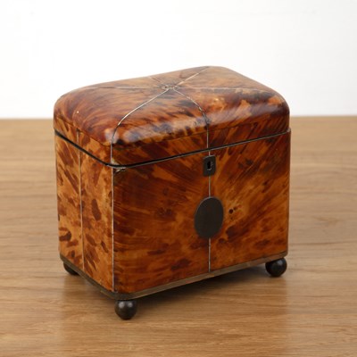 Lot 210 - Tortoiseshell tea caddy late 18th/early 19th...