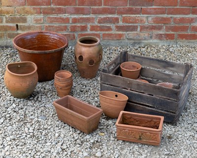 Lot 1356 - A collection of various terracotta pots