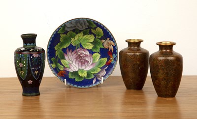 Lot 325 - Collection of cloisonné Japanese, to include a...