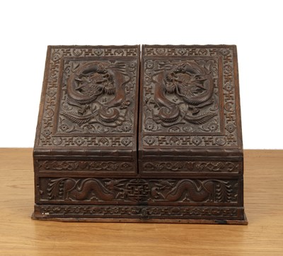 Lot 470 - Carved stationery box Chinese, 19th Century...