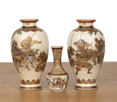 Lot 130 - Pair of Satsuma vases Japanese, late Meiji...