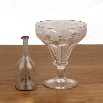 Lot 336 - Large etched glass 17.8cm high and a...