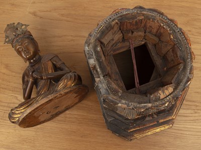 Lot 348 - Lacquer and gilded model of Dainichi Nyorai...