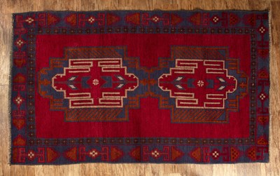 Lot 33 - Pakistan hand-knotted wool rug bright red...