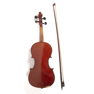 Lot 118 - A German violin with two piece back and of...