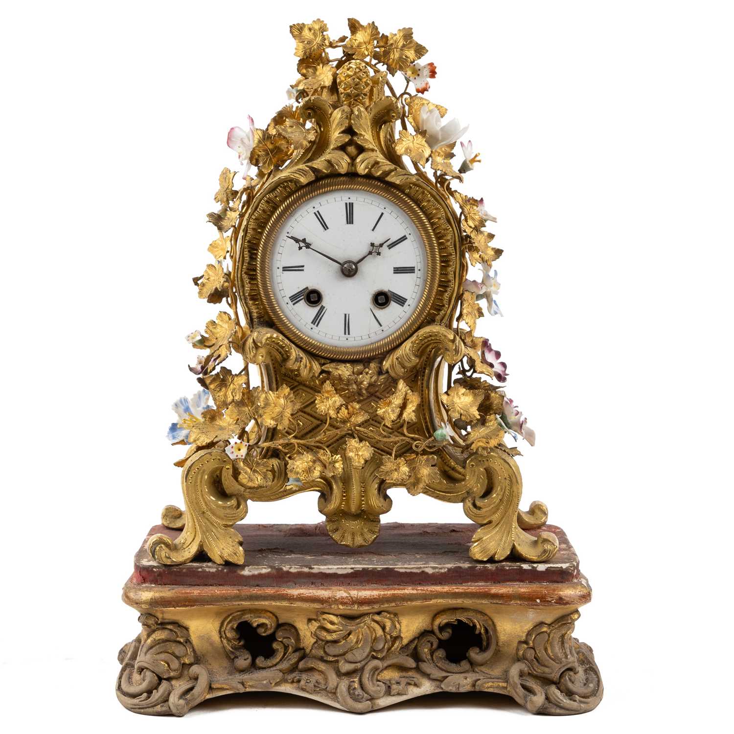 Lot 198 - A 19th century French ormolu mantel clock