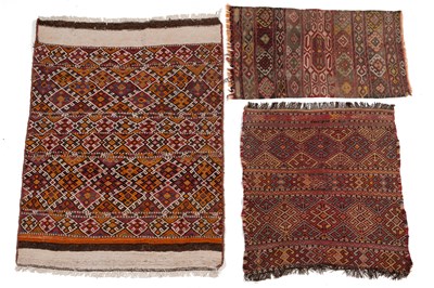 Lot 1273 - A collection of three flat-weave Kelim mats