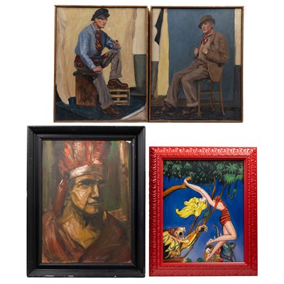 Lot 1127 - A collection of four portraits