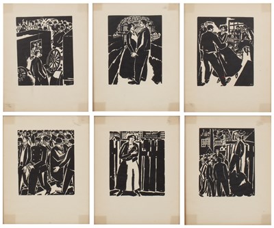 Lot 145 - Frans Masereel (1889-1972) six woodcuts from...