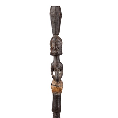 Lot 416 - An antique Luba dance stick, Congo 60cm high