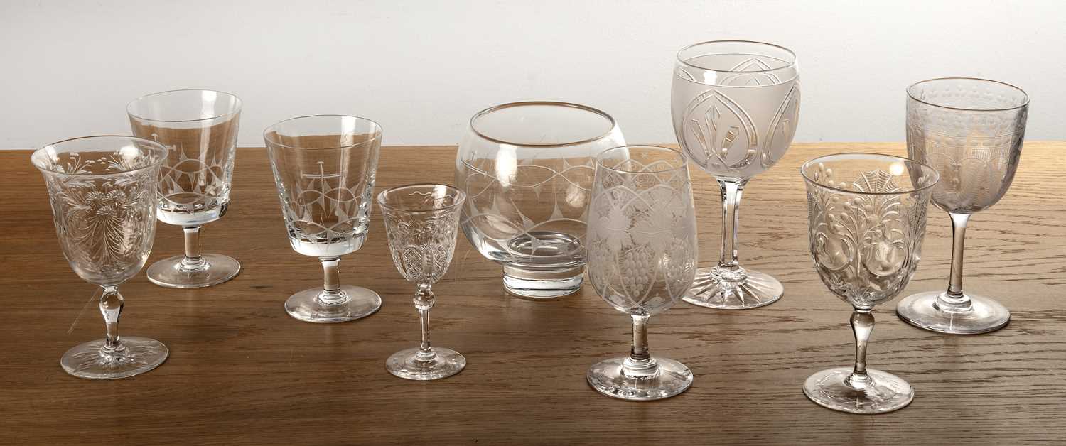 Lot 358 - Collection of glassware comprising a Webbs of...