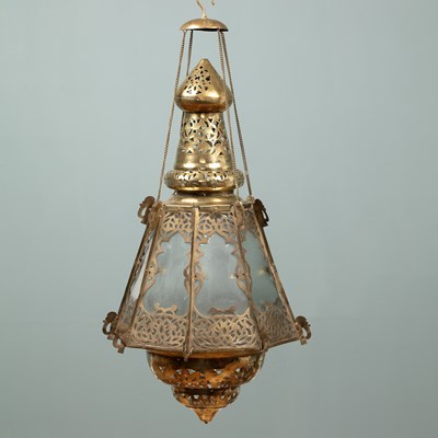 Lot 275 - A Middle Eastern brass octagonal lantern