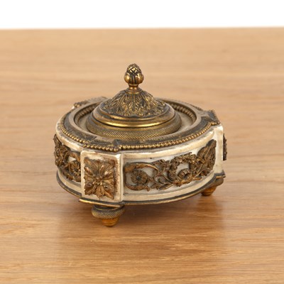 Lot 283 - Marble and ormolu inkwell French, decorated...