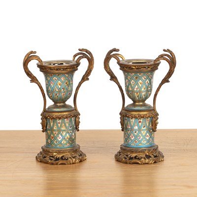 Lot 285 - Sevres French, 19th Century, pair of Ormolu...