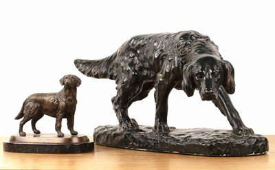 Lot 284 - Large plaster model of an English setter 57cm...