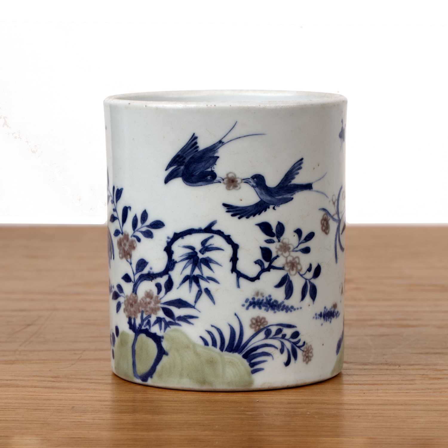 Lot 290 - Porcelain sancai brushpot Chinese, 18th/19th...