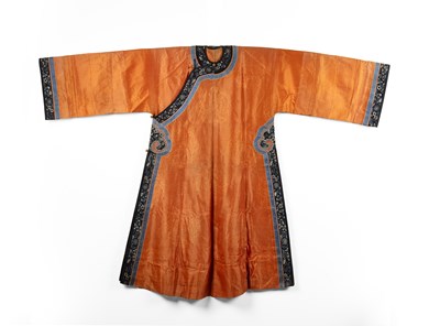 Lot 271 - Orange ground gauze silk ladies' robe, Changyi...