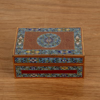 Lot 215 - Rectangular cloisonne box and cover Chinese,...