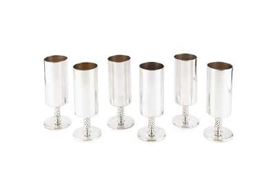 Lot 868 - Royal Irish Silver Company Set of six goblets,...