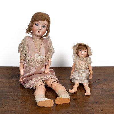 Lot 366 - Two early 20th century German bisque-headed dolls