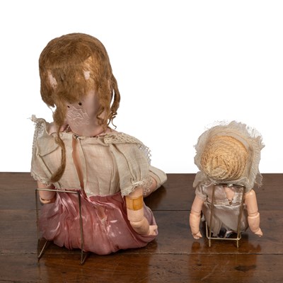 Lot 366 - Two early 20th century German bisque-headed dolls