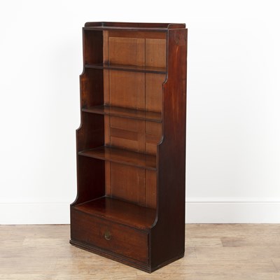 Lot 21 - Mahogany four-tier open waterfall bookcase...