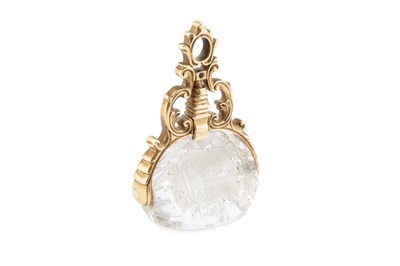 Lot A 19th century rock crystal swivel fob seal,...