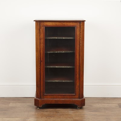 Lot 19 - Burr walnut inlaid music or folio cabinet with...