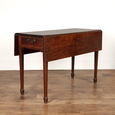 Lot 64 - Mahogany Pembroke table fitted with two frieze...