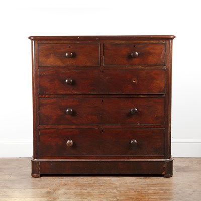 Lot 65 - Mahogany chest of drawers Victorian, two over...