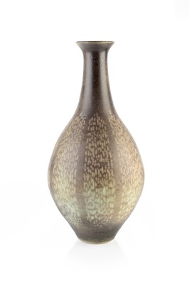 Lot 607 - Peter Lane (b.1932) bottle vase wood ash glaze...