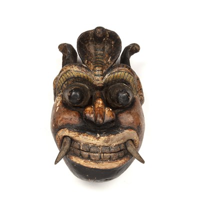 Lot 314 - Raksha (demon) or tovil (devil) mask carved...