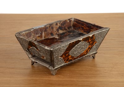 Lot 455 - Tortoiseshell and silver metal container South...